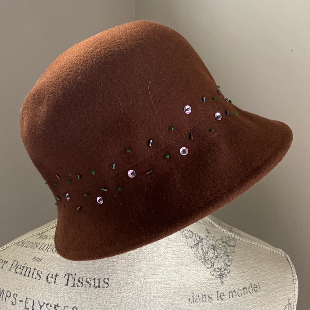 Brown Wool Hat Alessandra Bacci Firenze Made in Italy 100% wool